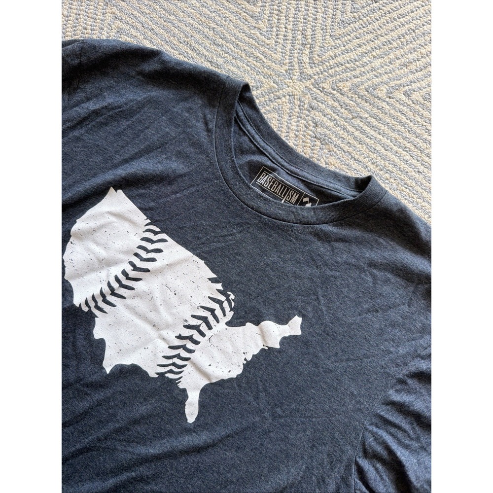Baseballism US Map Graphic T-Shirt - Blue - XL